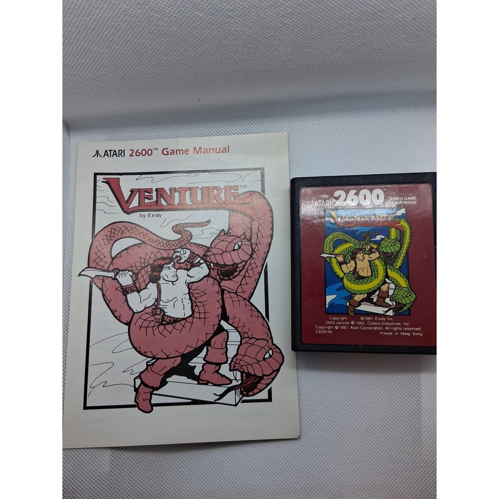 Venture Atari 2600 Game Cartridge with Original Manual CX26145 Exidy 1987